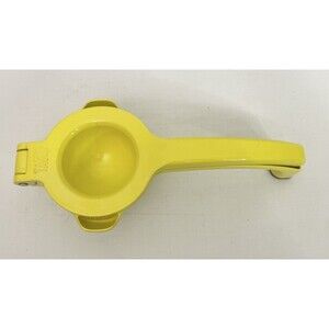 Tasty Lemon Lime Squeezer Juicer Heavy Duty Metal Bright Yellow 9.5"
